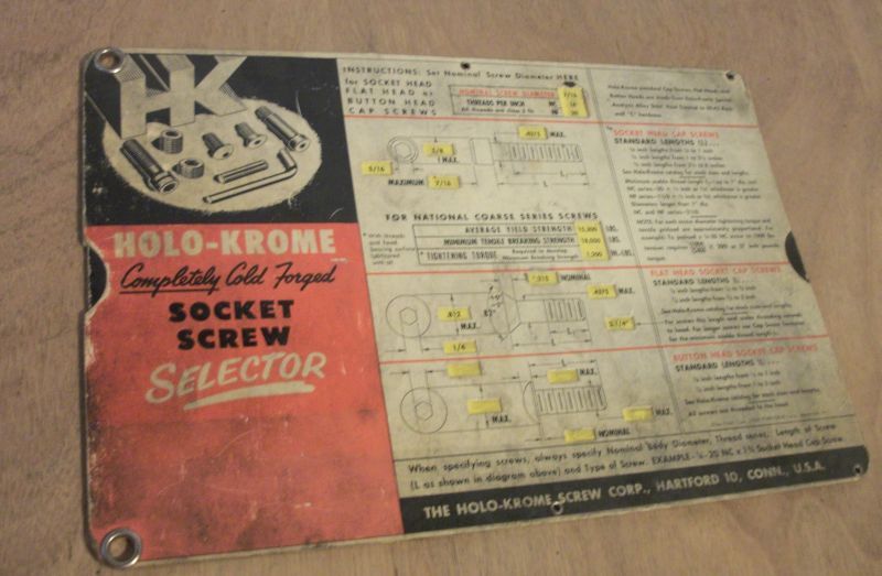 Holo-Krome Socket Screw Selector manual