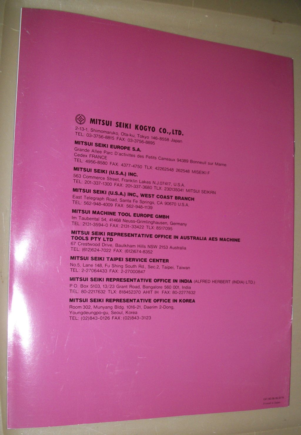 MITSUI SEIKI HMC HU63A SPECIFICATION