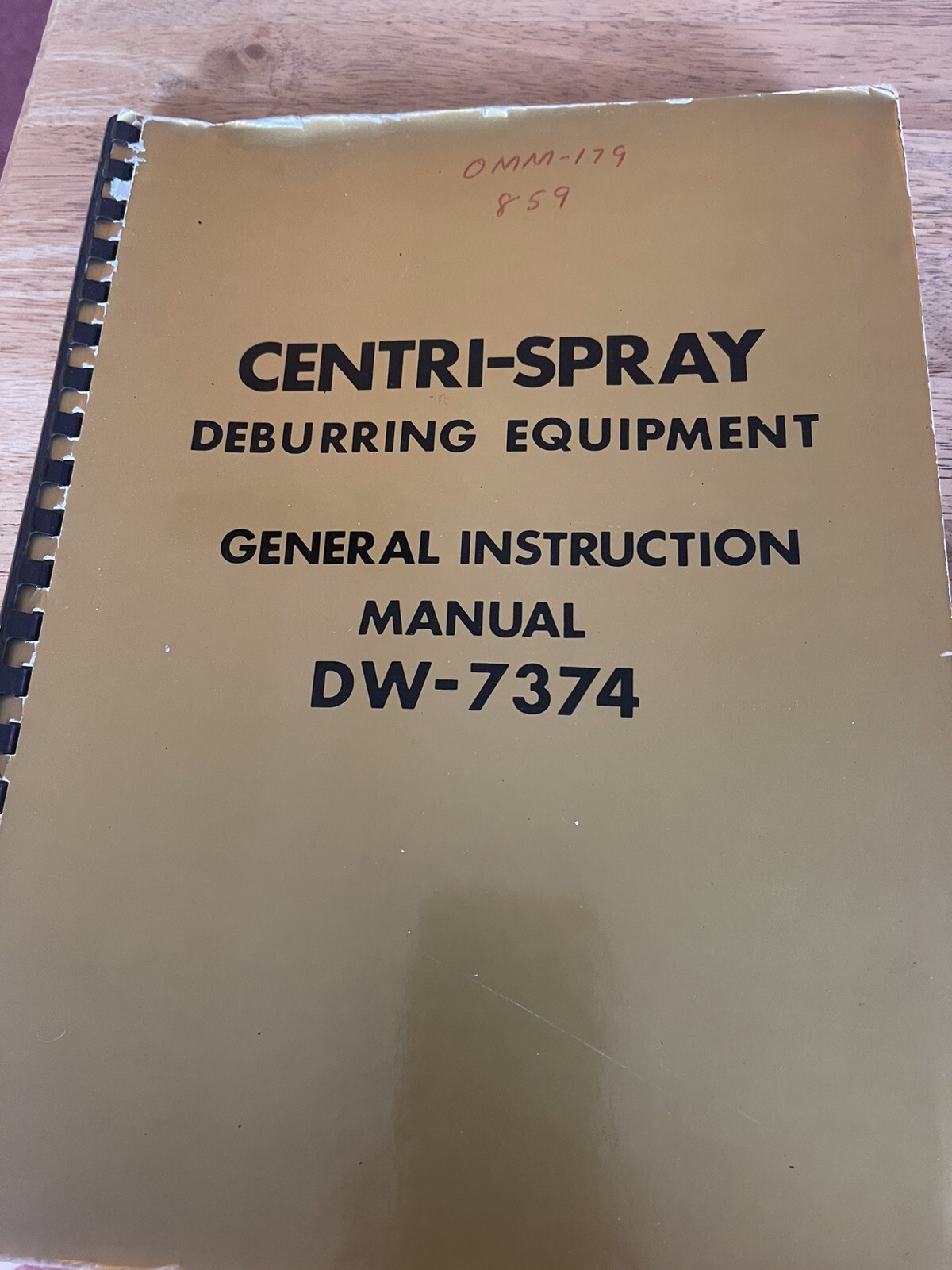 Centri-Spray Deburring Equipment General Instruction Manual