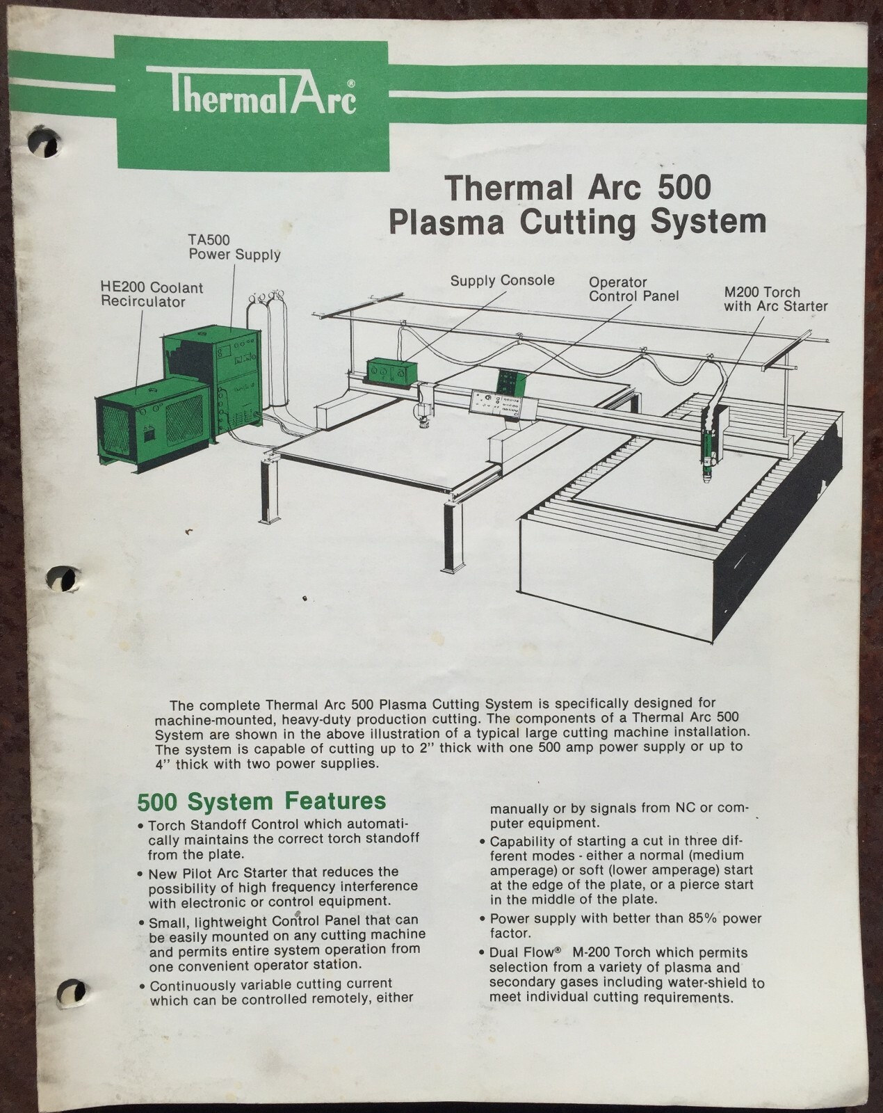 Thermal Arc 500 Plasma Cutting System instruction manuals..