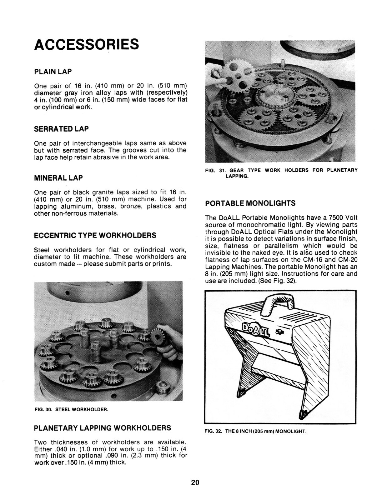 DoALL CM-16 & CM-20 Lapping Machines Instruction Manual #1612