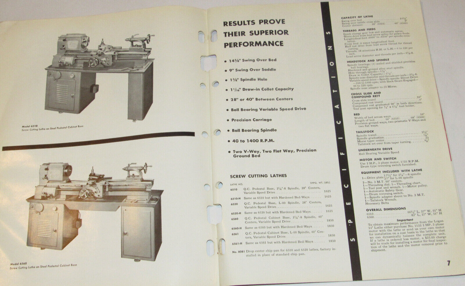 VTG 1964 LOGAN LATHES CATALOG! ENGINE/TURRET/SCREW CUTTING/SHAPER/ & ACCESSORIES