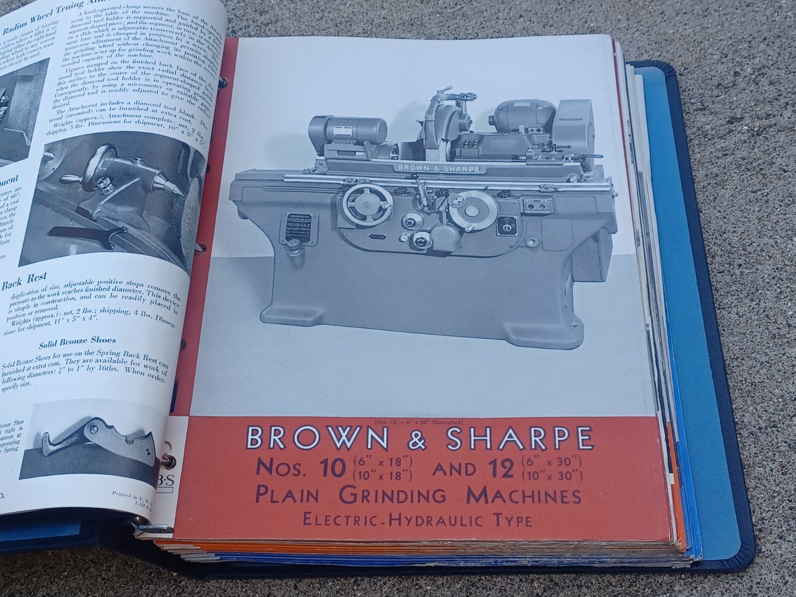 1950’s Brown & Sharpe GRINDING CUTTING MACHINES Binder Book SALES CATALOG TOOLS