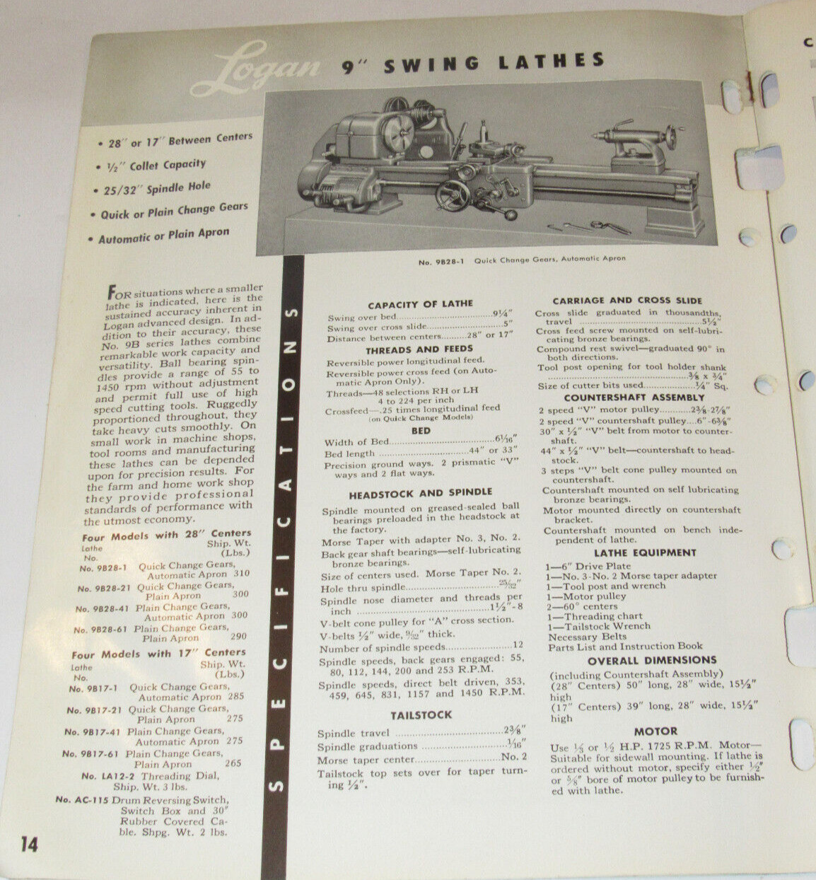 VTG 1964 LOGAN LATHES CATALOG! ENGINE/TURRET/SCREW CUTTING/SHAPER/ & ACCESSORIES
