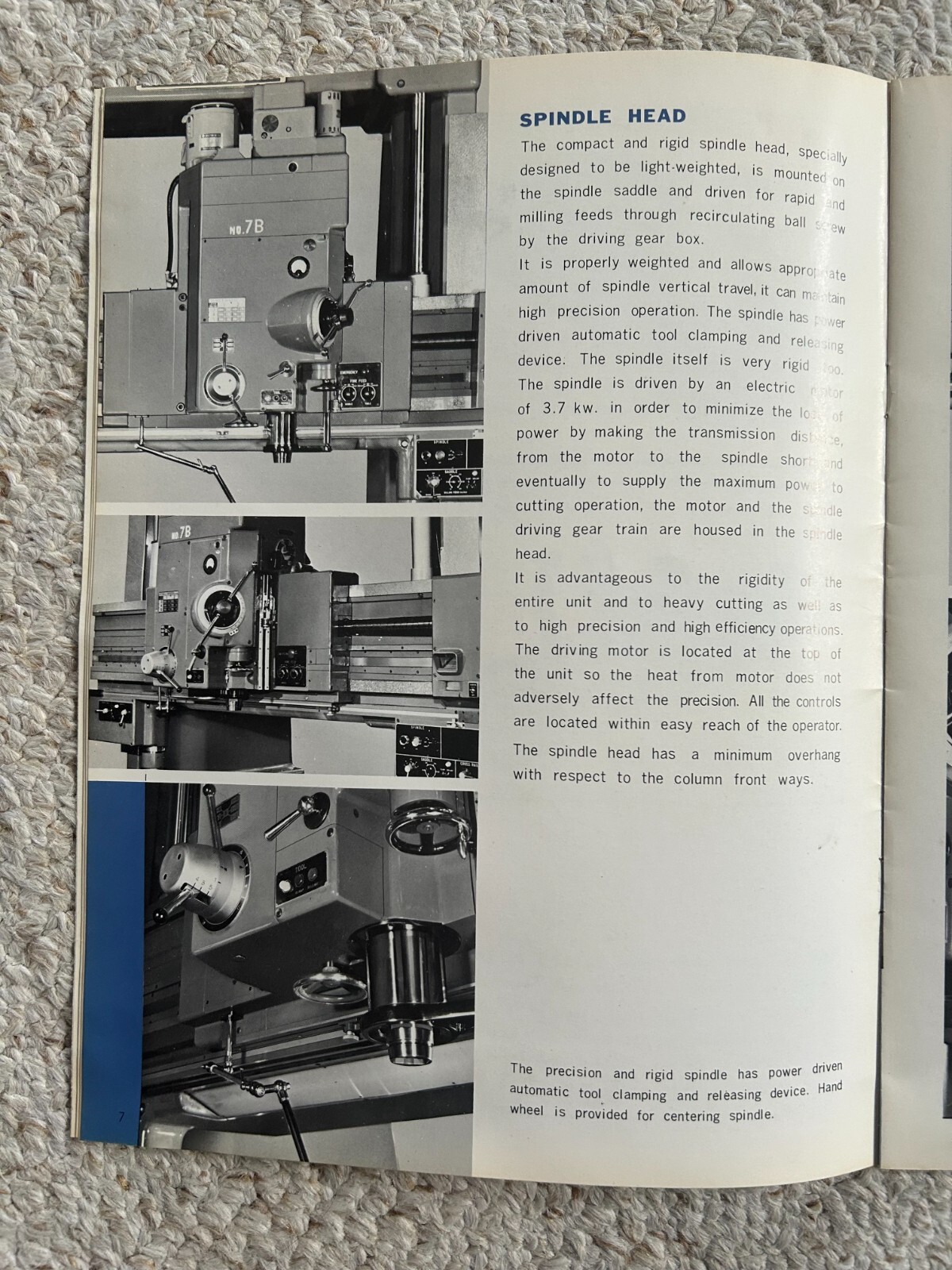 MITSUI SEIKI 7B OPTICAL JIG BORING MACHINE SALES CATALOG