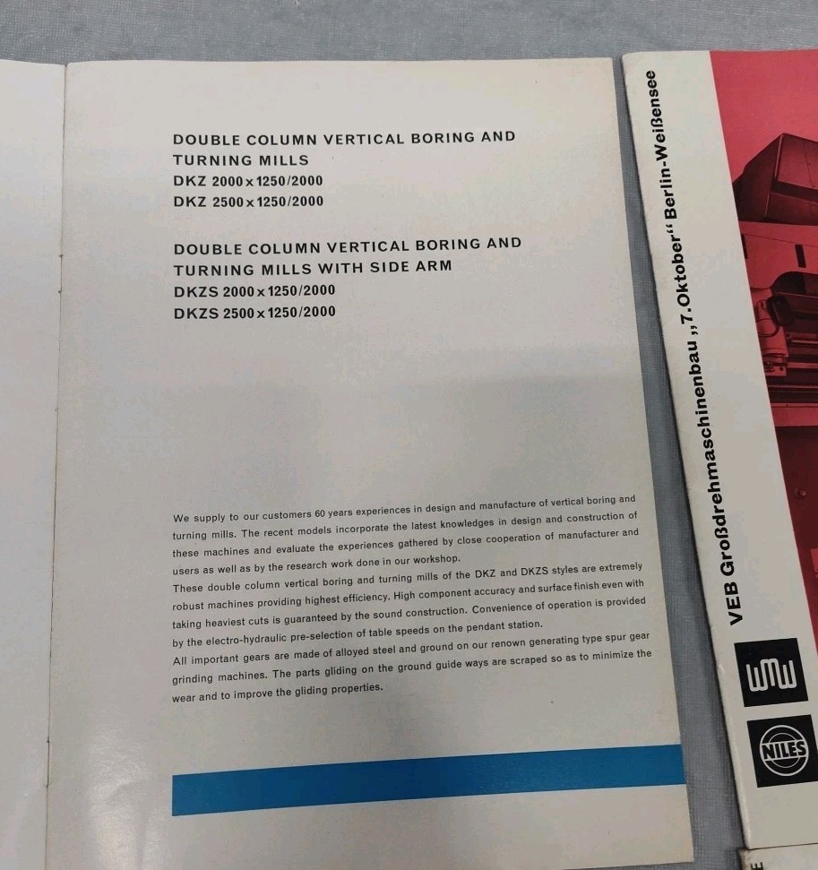 VEB Niles WMW German 6 Catalog Lot Gear Grinding Boring Industrial Machines Vtg