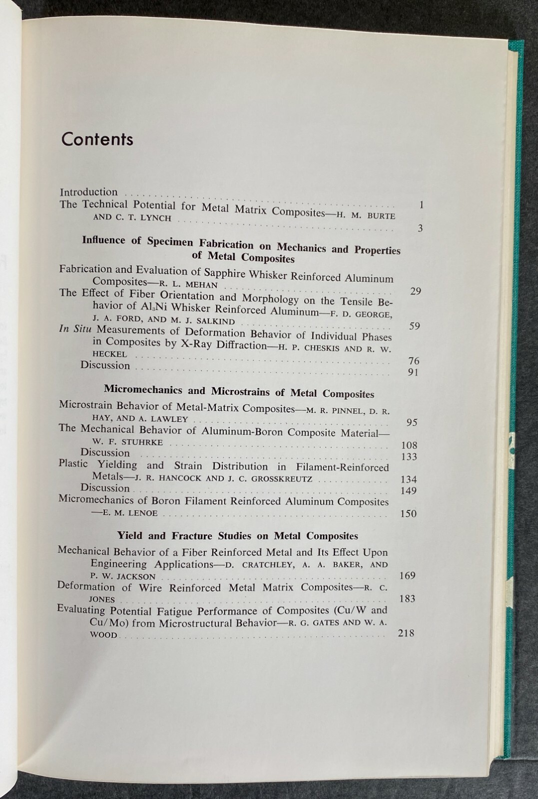 METAL MATRIX COMPOSITES 1967 Symposium ASTM STP 438 Metallurgical Engineering