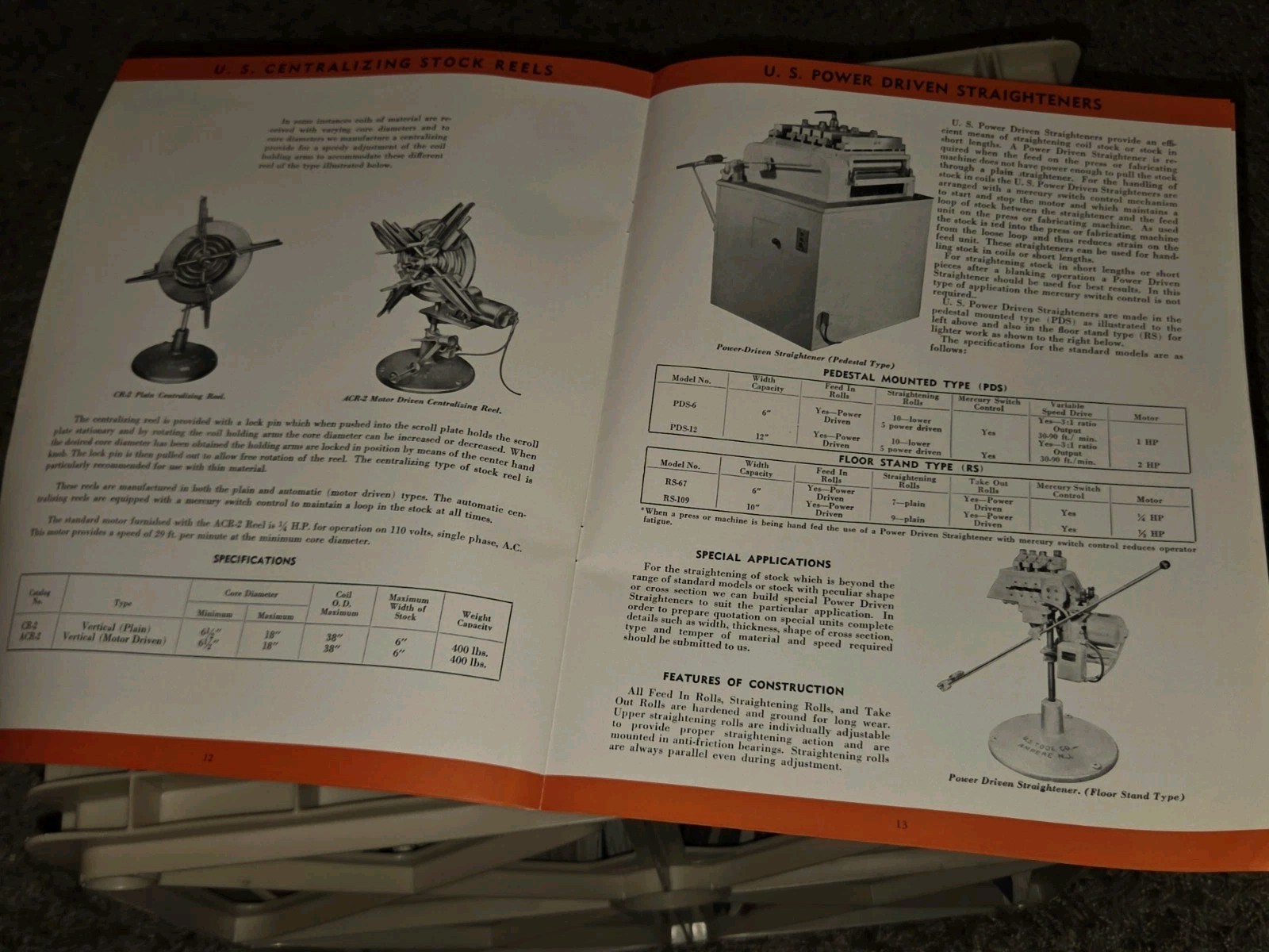 U.S. Tool Co. NJ Automatic Press Room Equipment Product Catalog Book Booklet US
