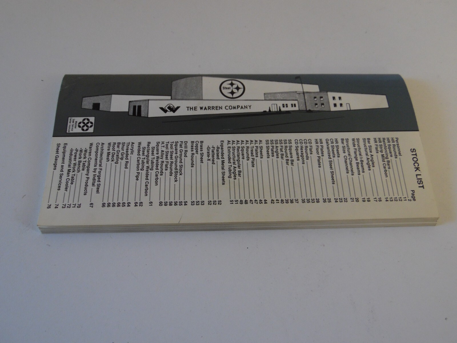 vintage the warren company booklet manual hand book metal specs and charts info