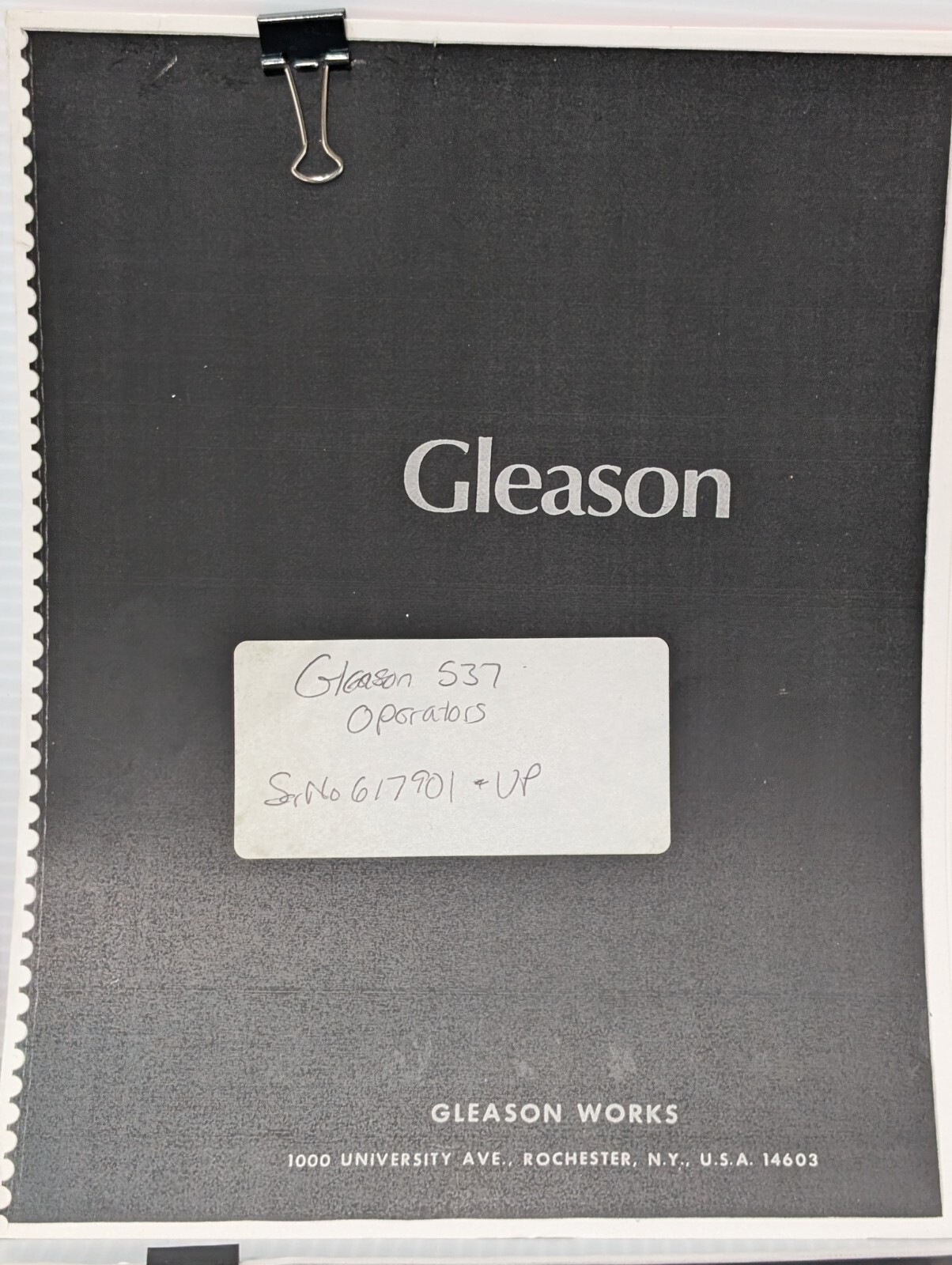 Lot of Vintage Gleason Works Quench Press Manuals 527, 529 Quenching Machine