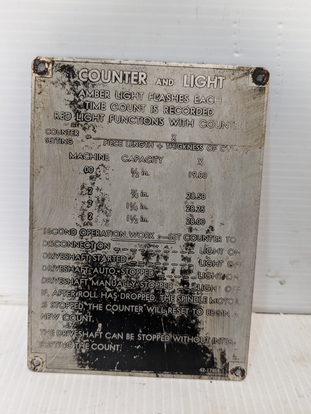 Lot of 6 Vintage Metalworking Machine Operation Signage