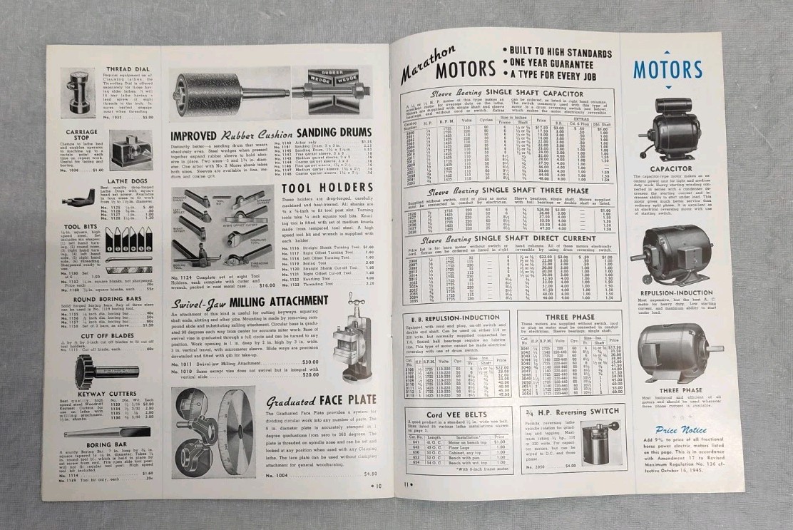Clausing Bench Lathe Machine & Turret Accessories Catalog Brochure Vtg Iowa