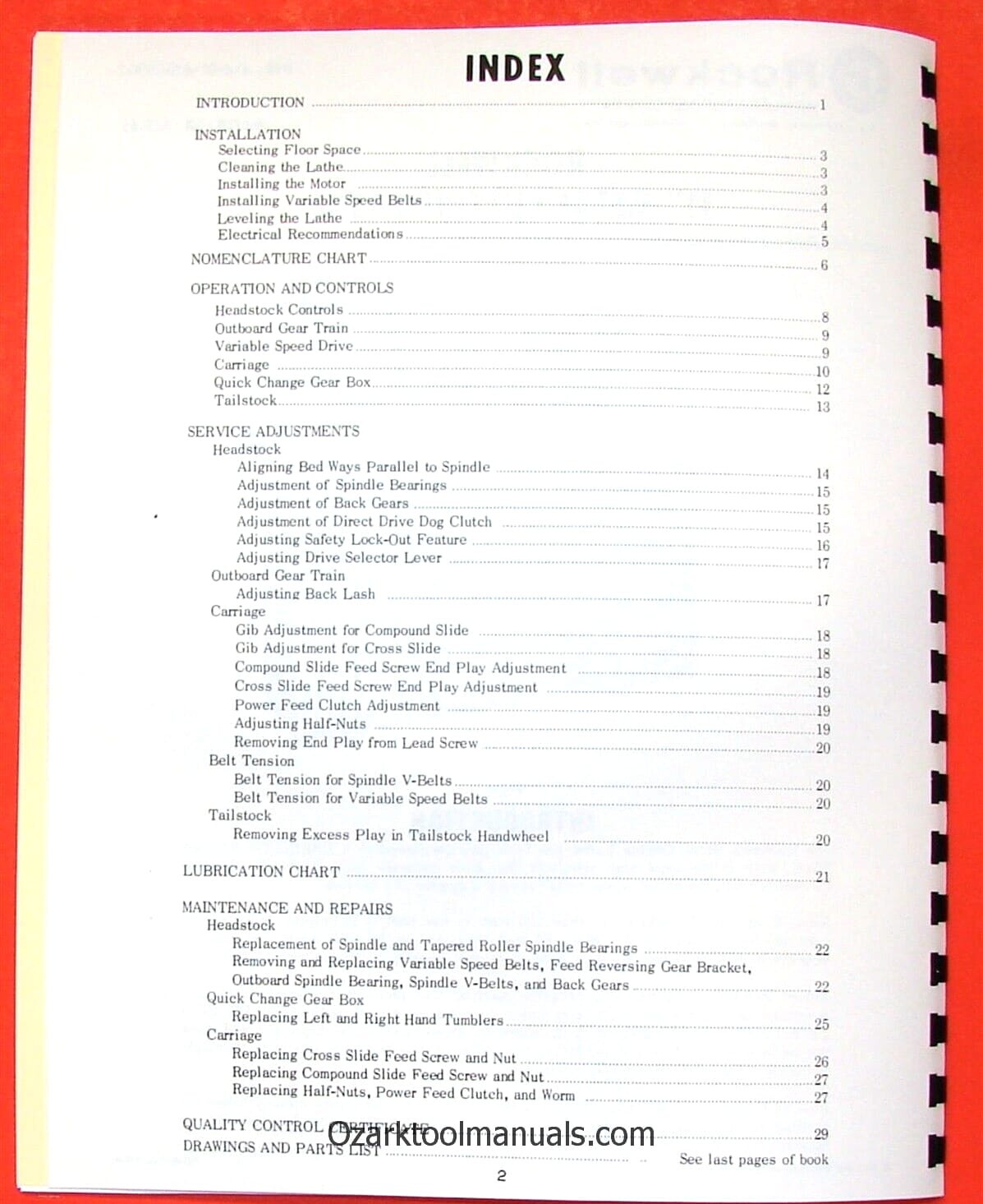 ROCKWELL 11″ Cabinet Metal Lathe Owner Instruction Operating Parts Manual 0590