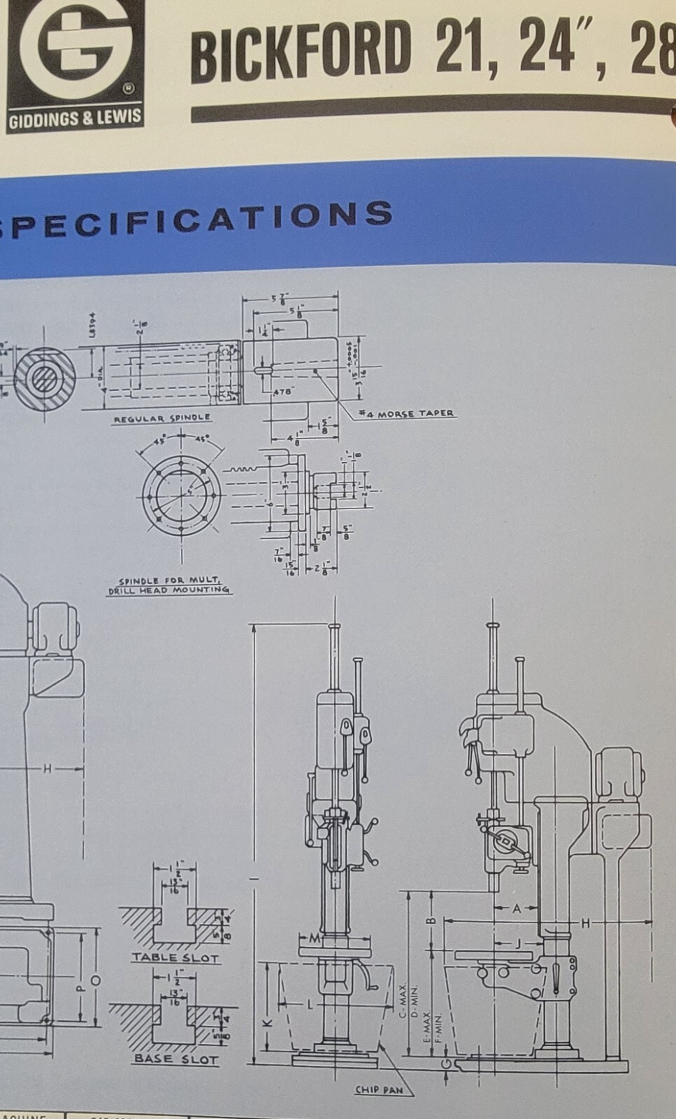 Vintage Cincinnati Bickford G&L Catalog General Purpose Drilling Machines