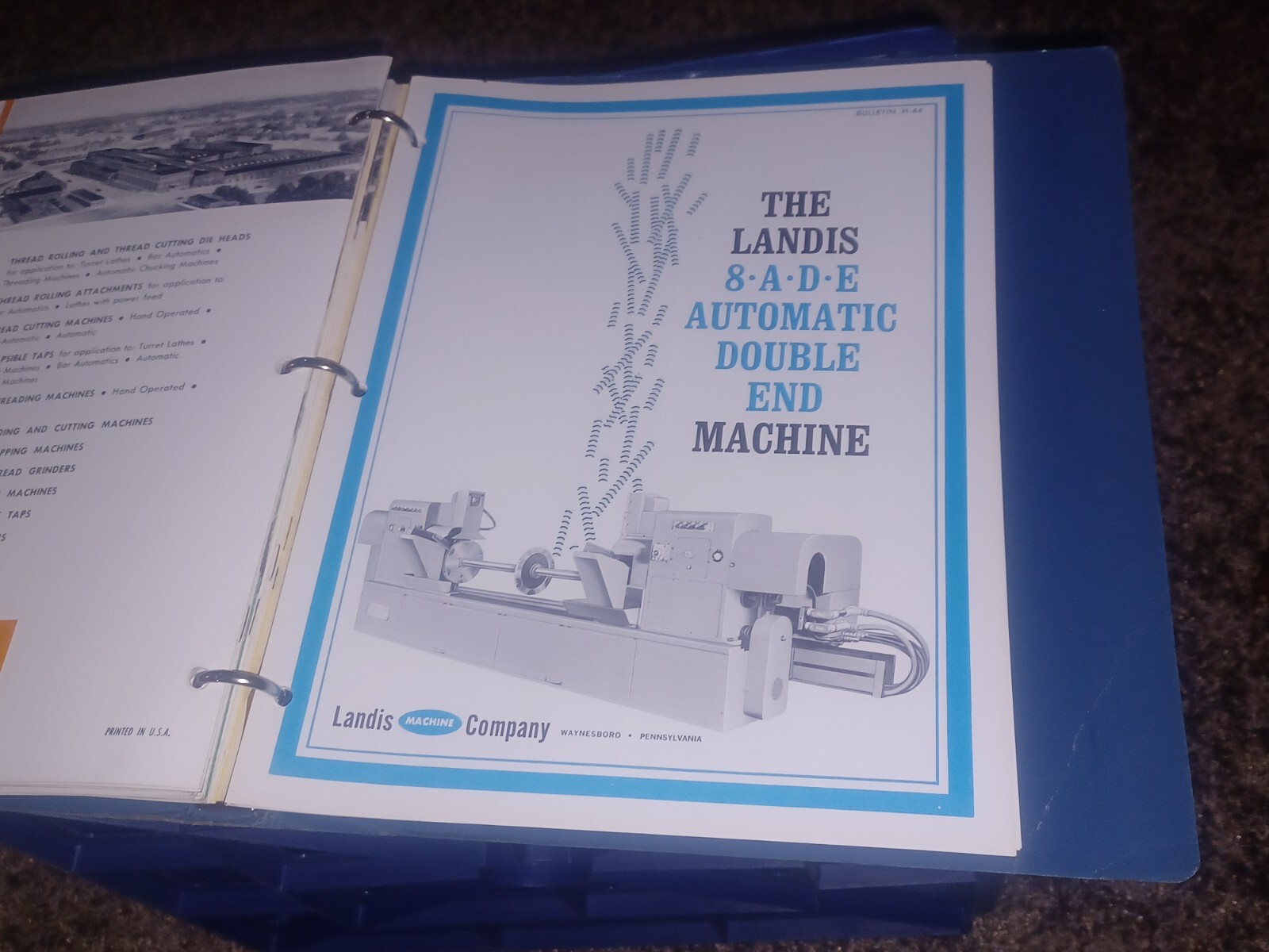 Landis Machine Tool Co THREADING EQUIPMENT Sales Catalog Lot Binder HUGE BOOK!
