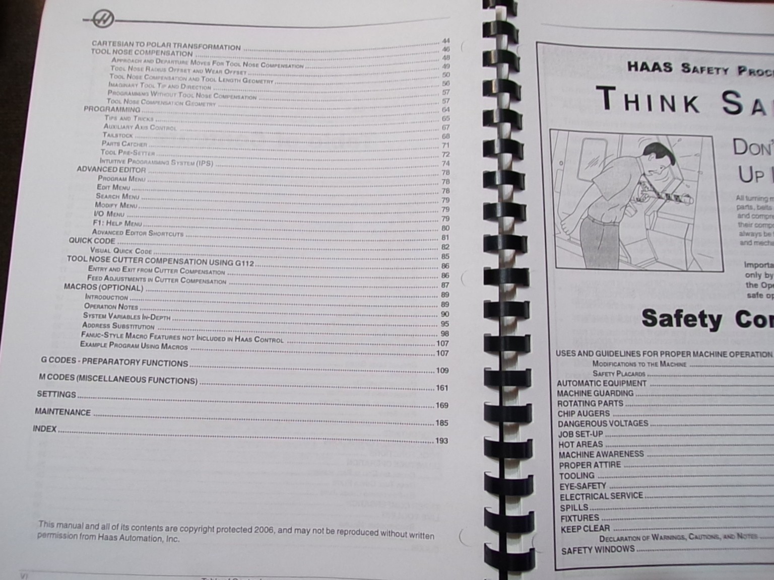 Haas CNC Lathe Operator’s Manual June 2006