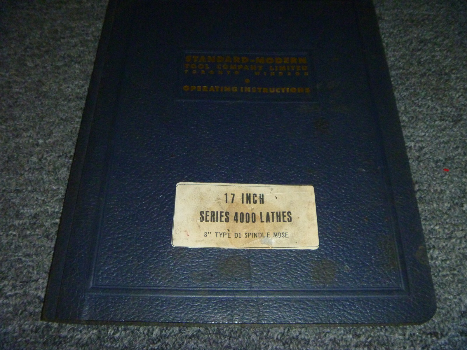 Standard Modern 17″ Series 4000 Lathe 8″ Type D1 Spindle Nose Operator Manual xz