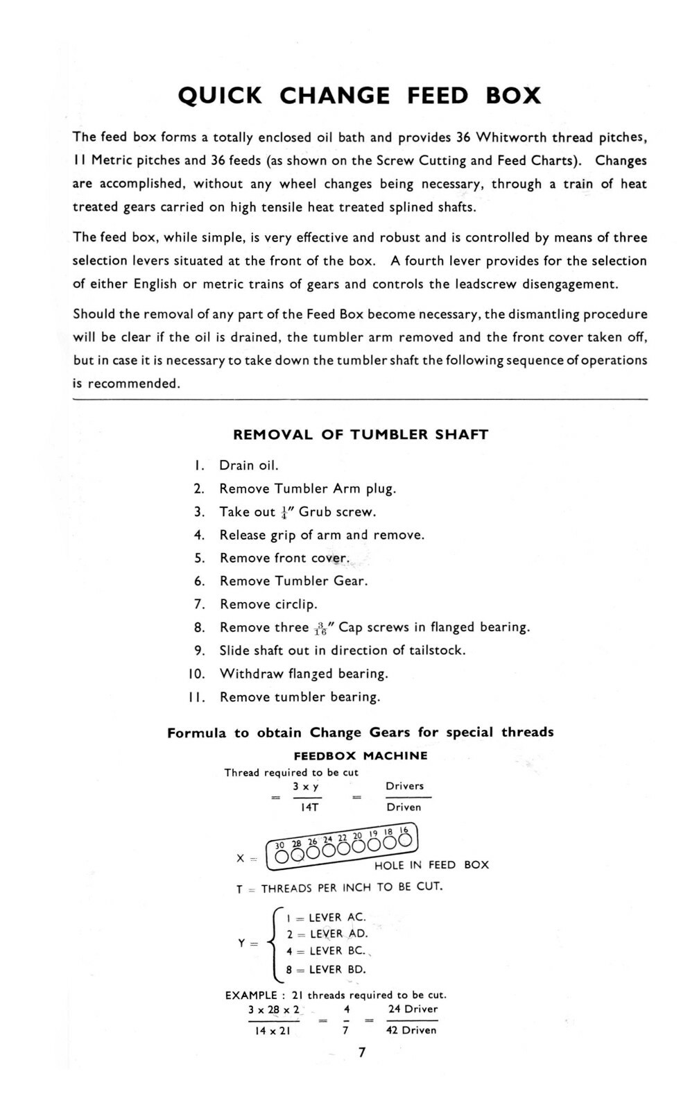 Colchester Mascot 8 1/2″ Centres Geared Lathe Instruction & Parts Manual #1407