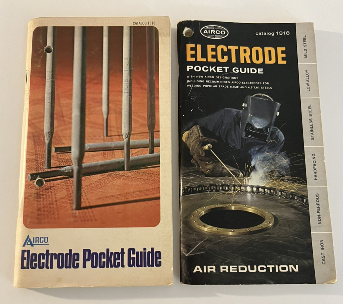 Industrial Lot Of 2 Welding Electrode Pocket Guides Airco Catalog 1318