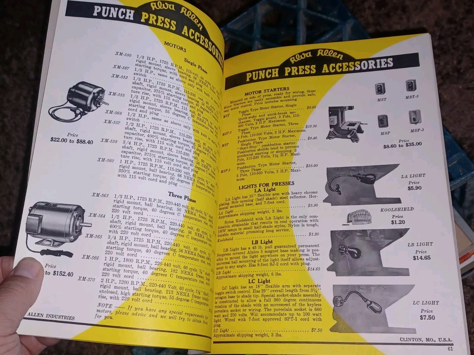 Alva Allen Industries Catalog W Letter 1961 Power Punch Presses Machine Tools