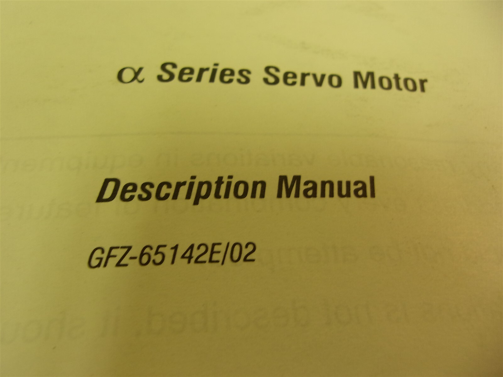 GE Fanuc Series Servo Motor Description Manual GFZ-65142E/02 *FREE SHIPPING*