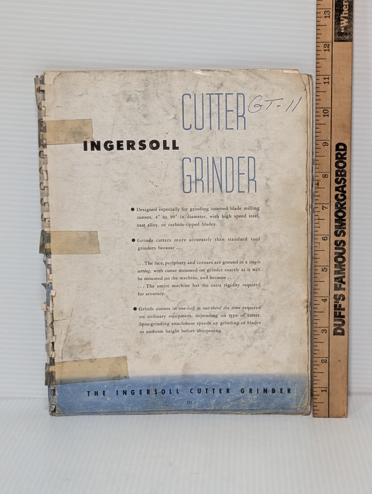 Ingersoll Cutter Grinder Catalog, Milling Machine Reference Material, GT-11