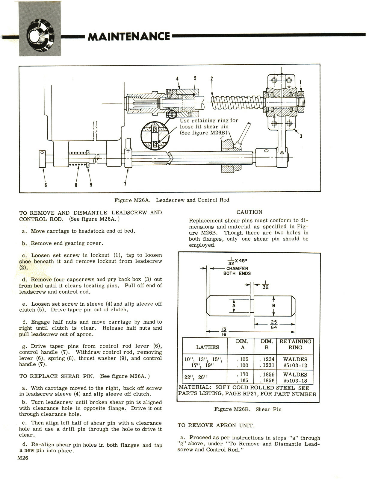 Cincinnati LR Hydrashift Lathe 10″ to 26″ Op, Service & Parts List Manual #1559