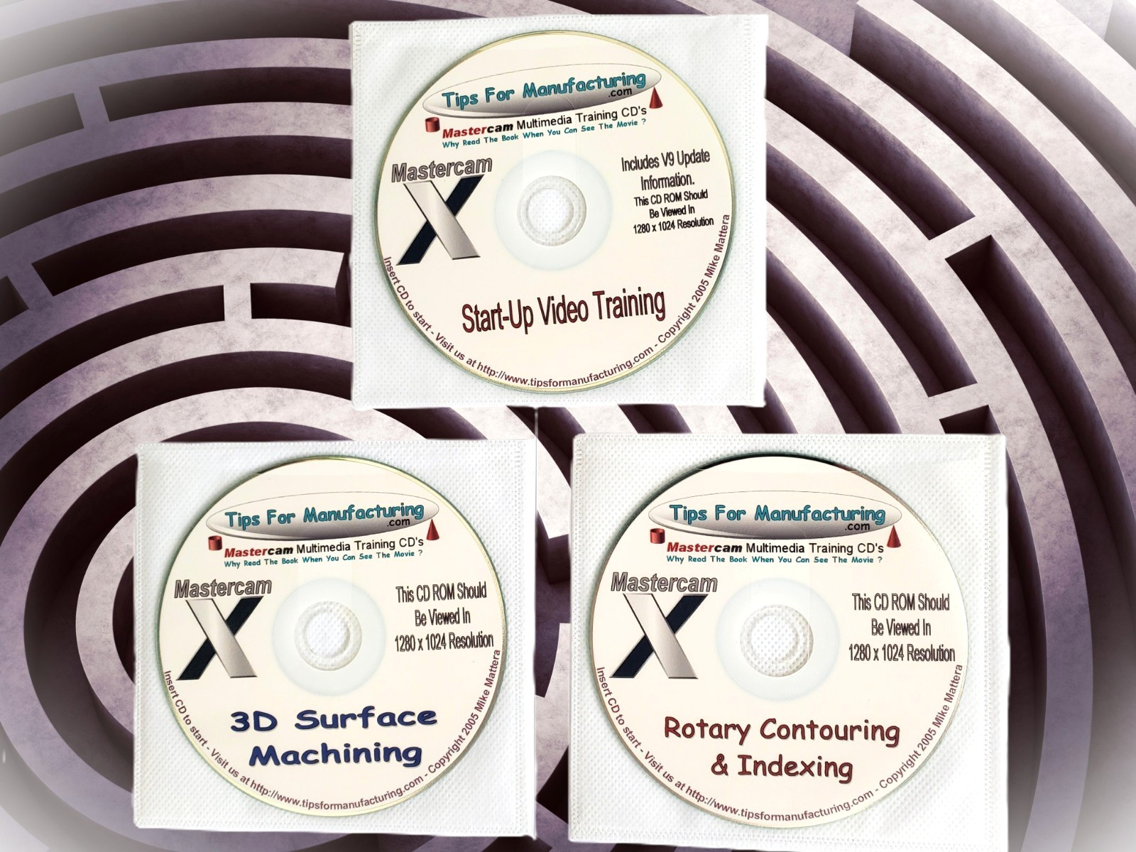 Mastercam X- User Training CD’s- Set of 3- CNC Manufacturing- Multimedia Video
