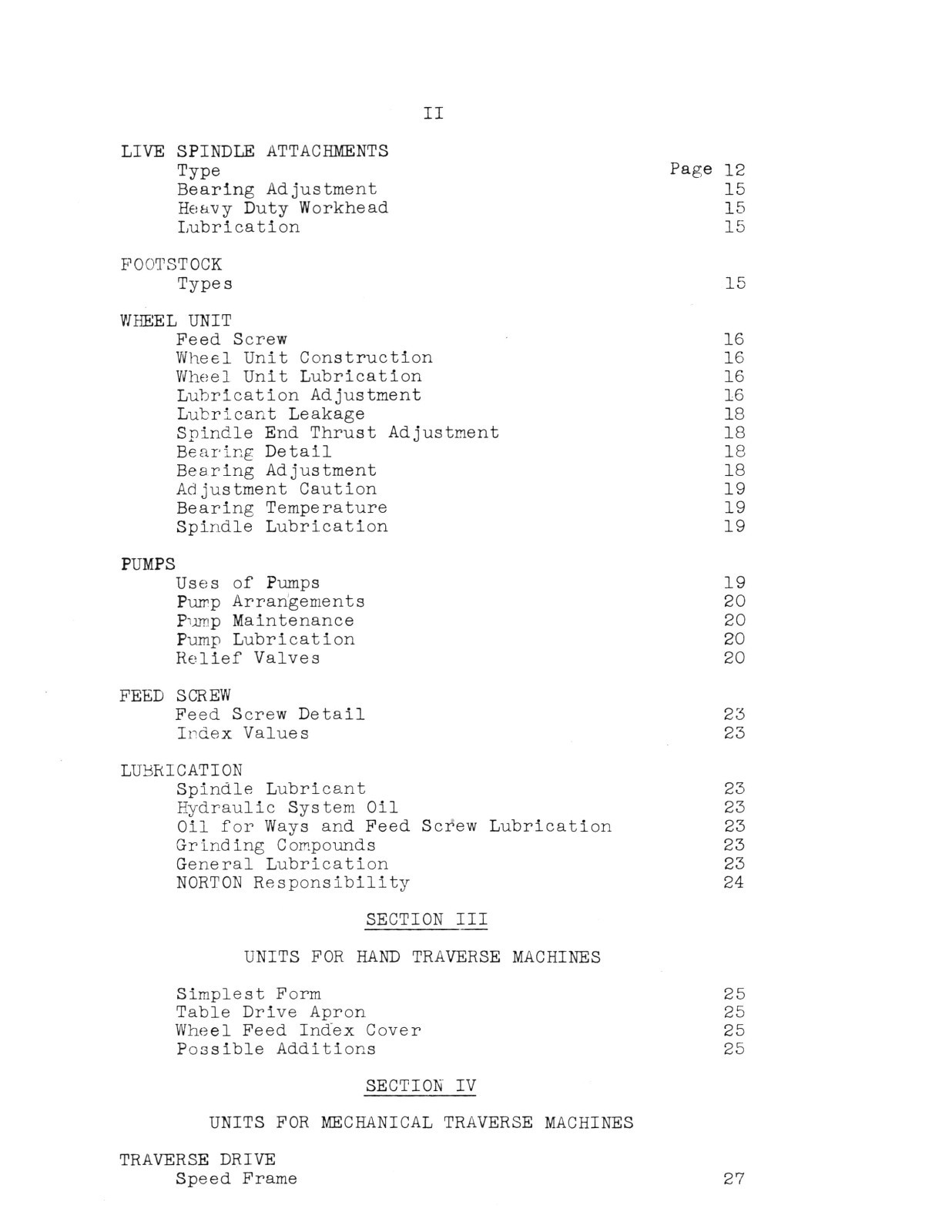 Norton 13″-16″ Type C Roll & Cylindrical Grinder Operating-Service Manual #1045