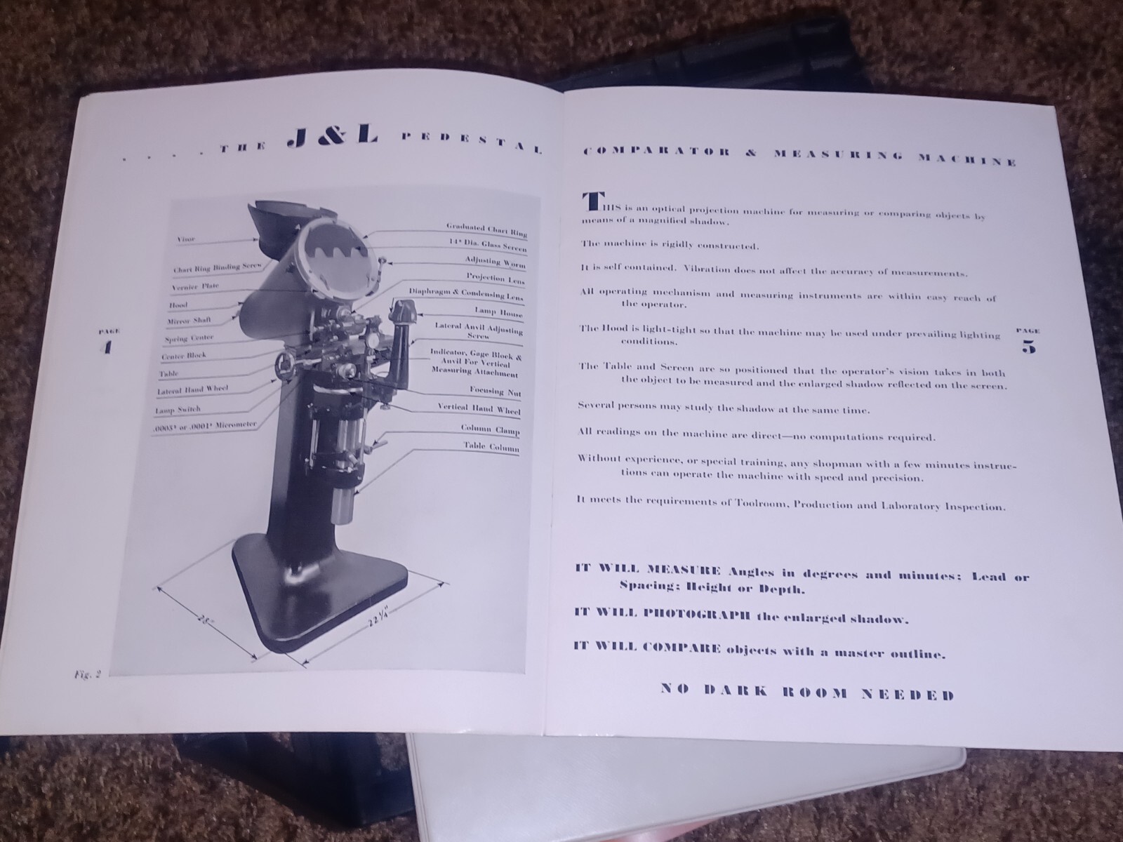 Jones & Lamson Measuring Machine PDISTAL BENCH COMPARATORS J&L TOOL CATALOG BOOK