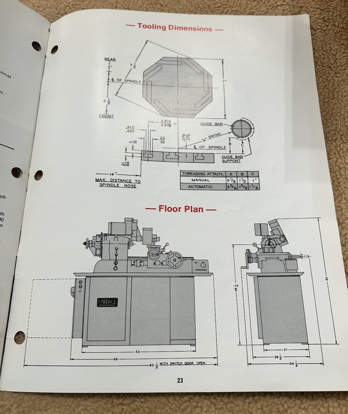 Hardinge Super Precision Chucking Machine Sales Brochure/Catalog