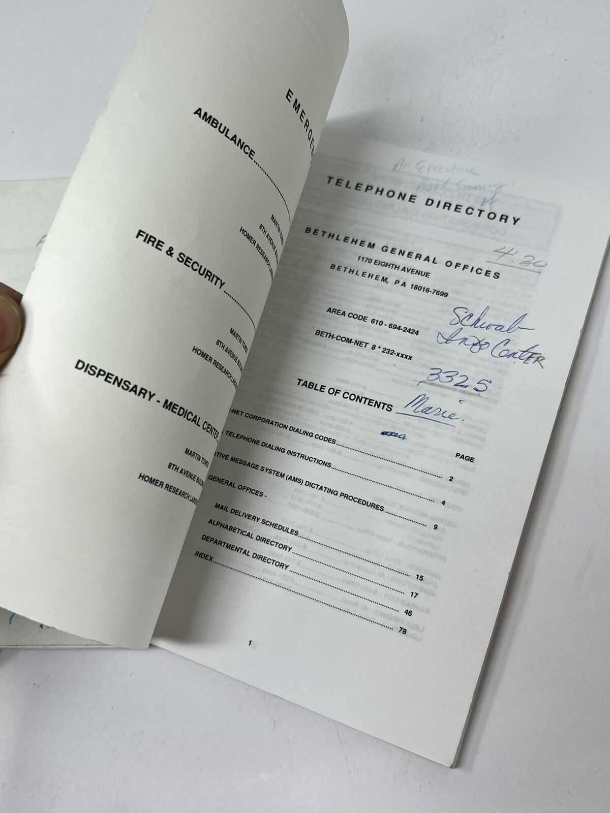 Bethlehem Steel Plant Handbook Manual Phone Directory Account Books Lot