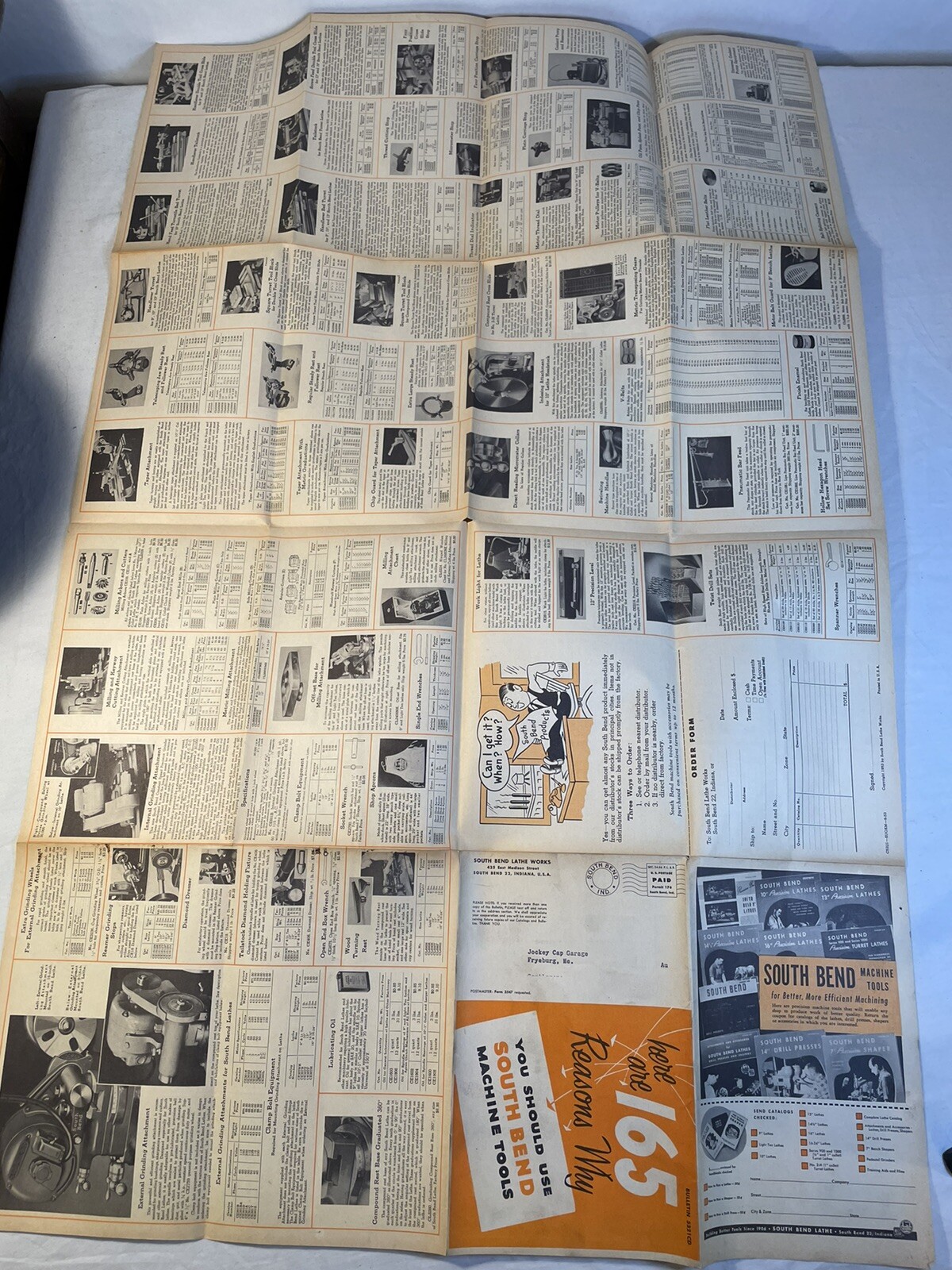 1953 South Bend Machine Tools catalog 165 Reasons Why you should use Fold Out