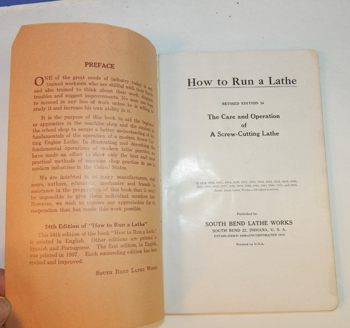 How To Run A Lathe 1956 South Bend Lathe Works Revised Edition 55