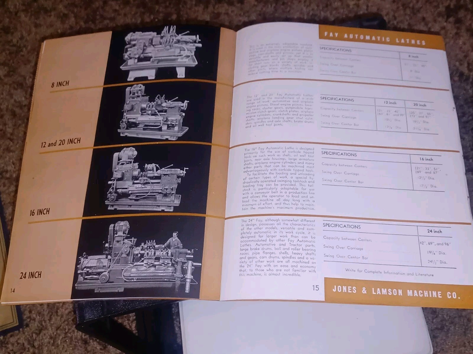 Jones & Lamson Machine 1944-1945 GENERAL TOOL CATALOG Turret Lathes RAM SADDLE