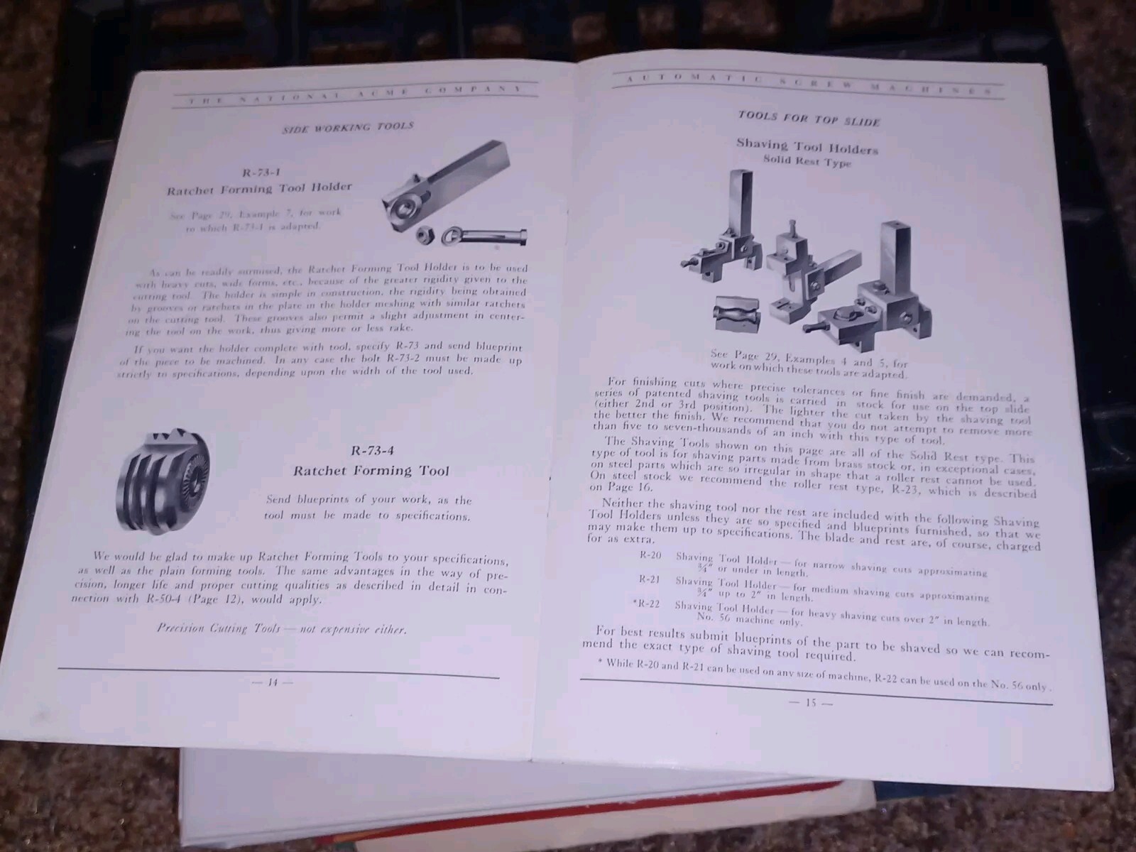 National Acme Company Model A MULTIPLE SPINDLE AUTOMATIC SCREW MACHINE CATALOG