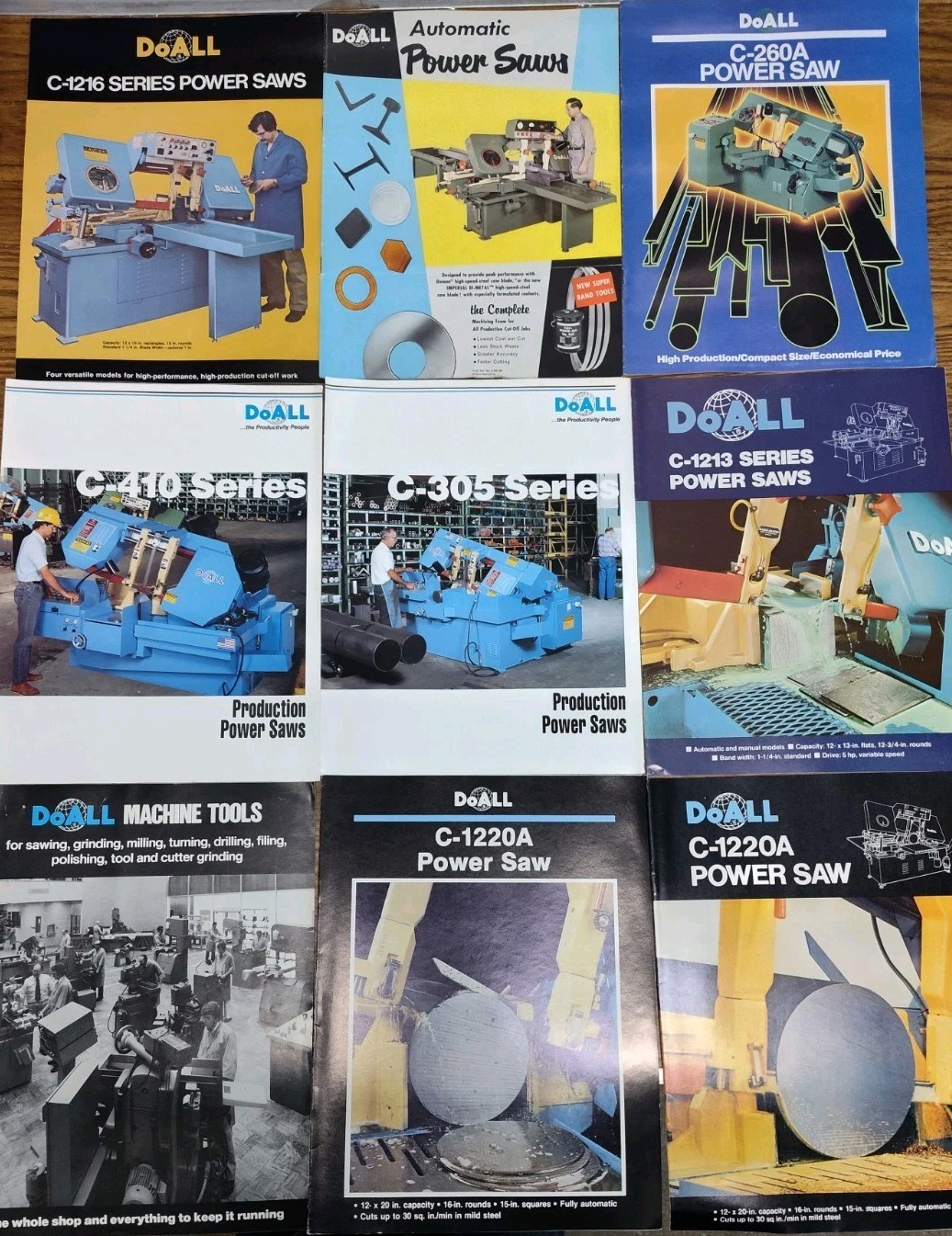 DoAll Machine Co Sales Brochure Lot Power Saws Tools Bulletins Catalog Vintage