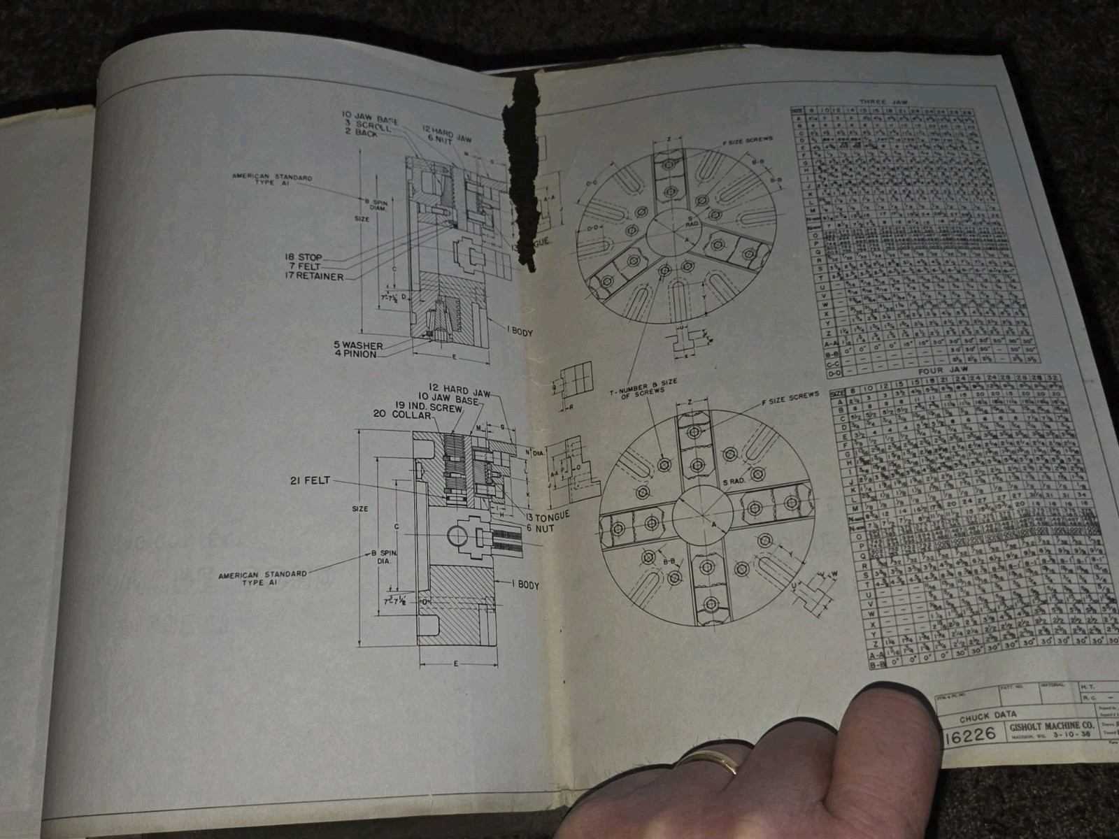 Gisholt Machine Company Blue Prints Book UNIVERSAL TURRET LATHE #5 Original VTG