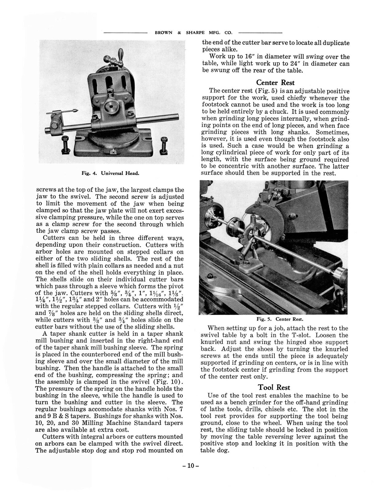 Brown & Sharpe #13 Universal & Tool Grinder Operation & Maintenance Manual #1808