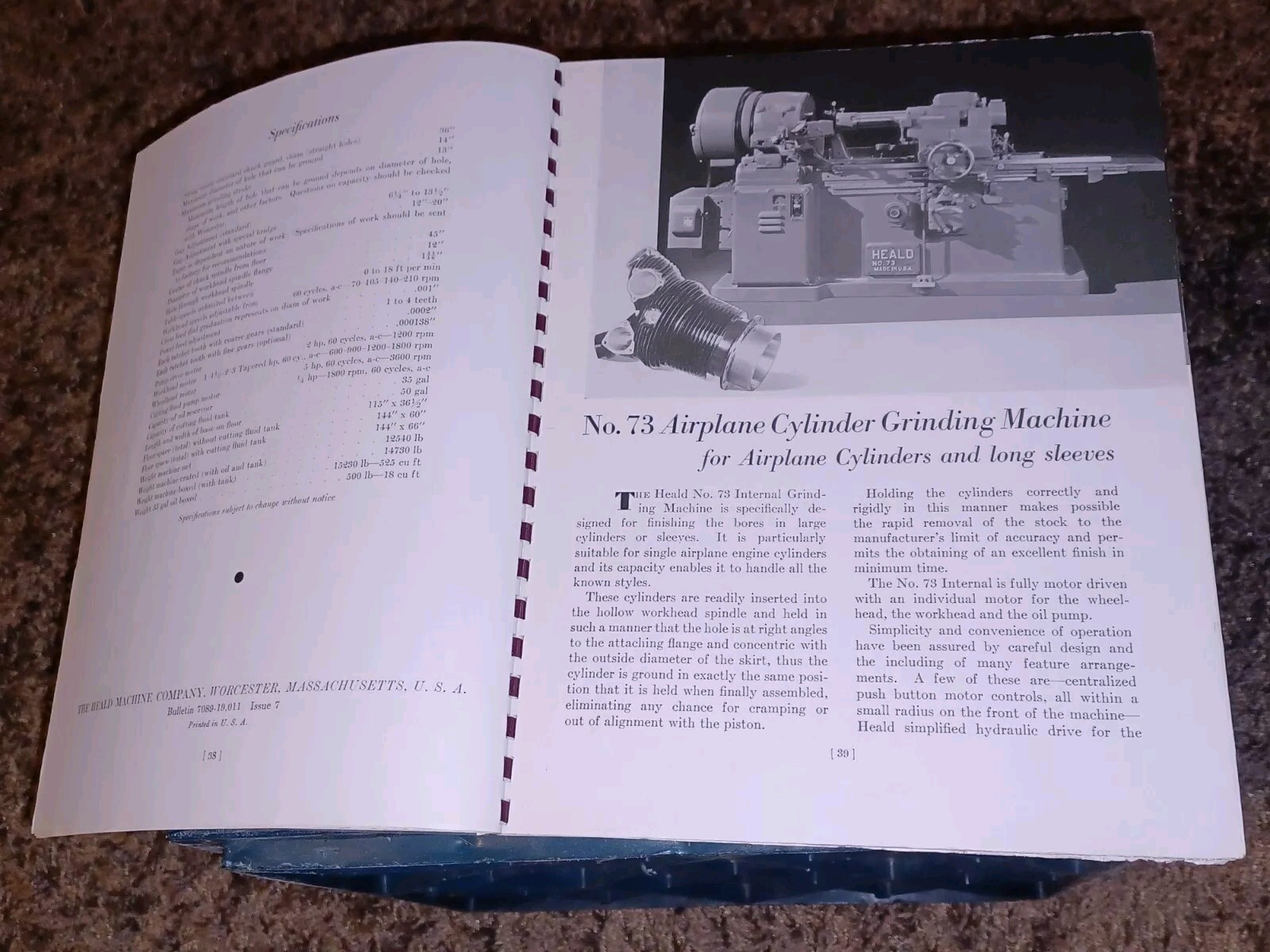 HEALD COMPANY Precision GRINDING BORING Borizing MACHINES CATALOG BOOK Issue 13