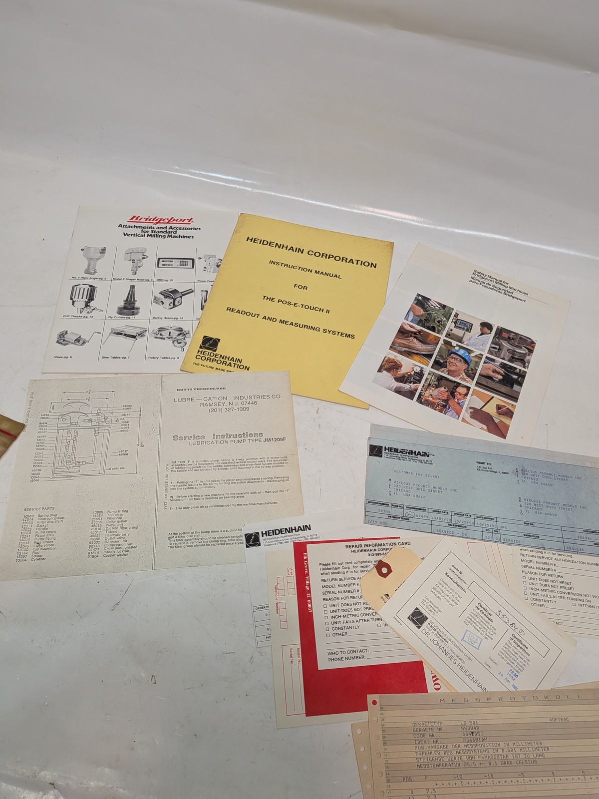 Heidenhain POS-E-TOUCH II manual w/ Bridgeport milling machine literature lot