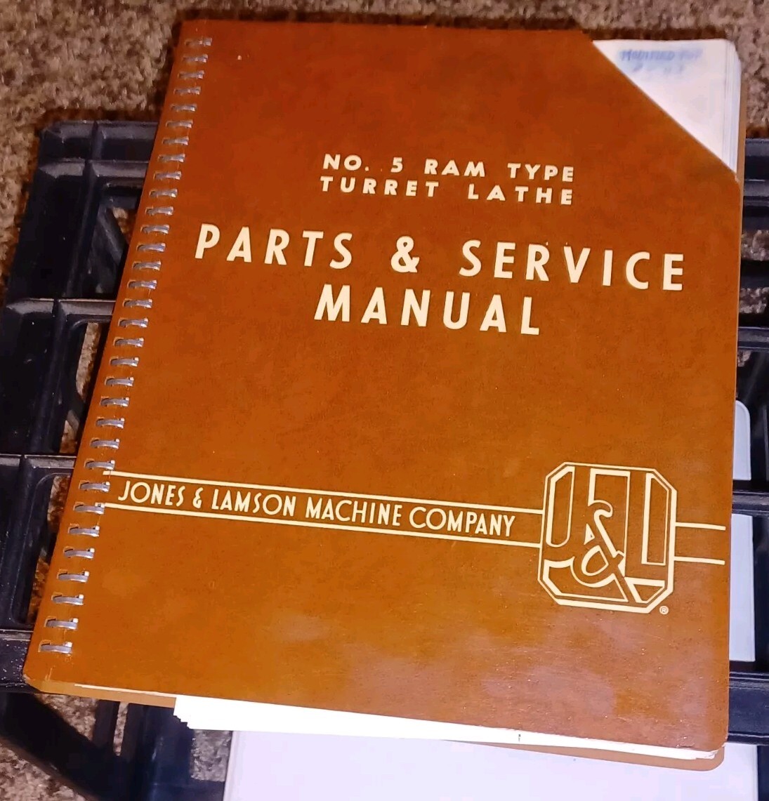 Jones & Lamson 5, Ram Type Turret Lathe Instruction Parts ServicebManual Book