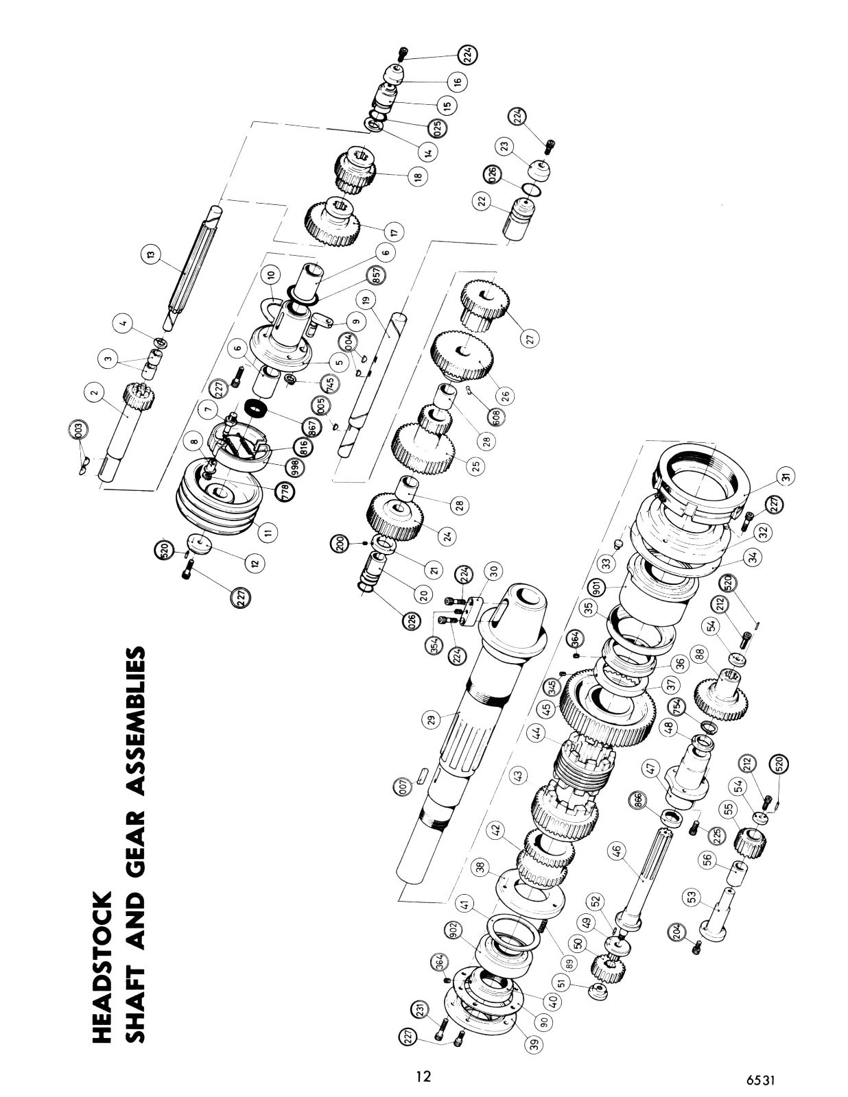 Clausing Colchester 15″ Lathe Instruction & Parts Manual sn: 48761-48896 *1137