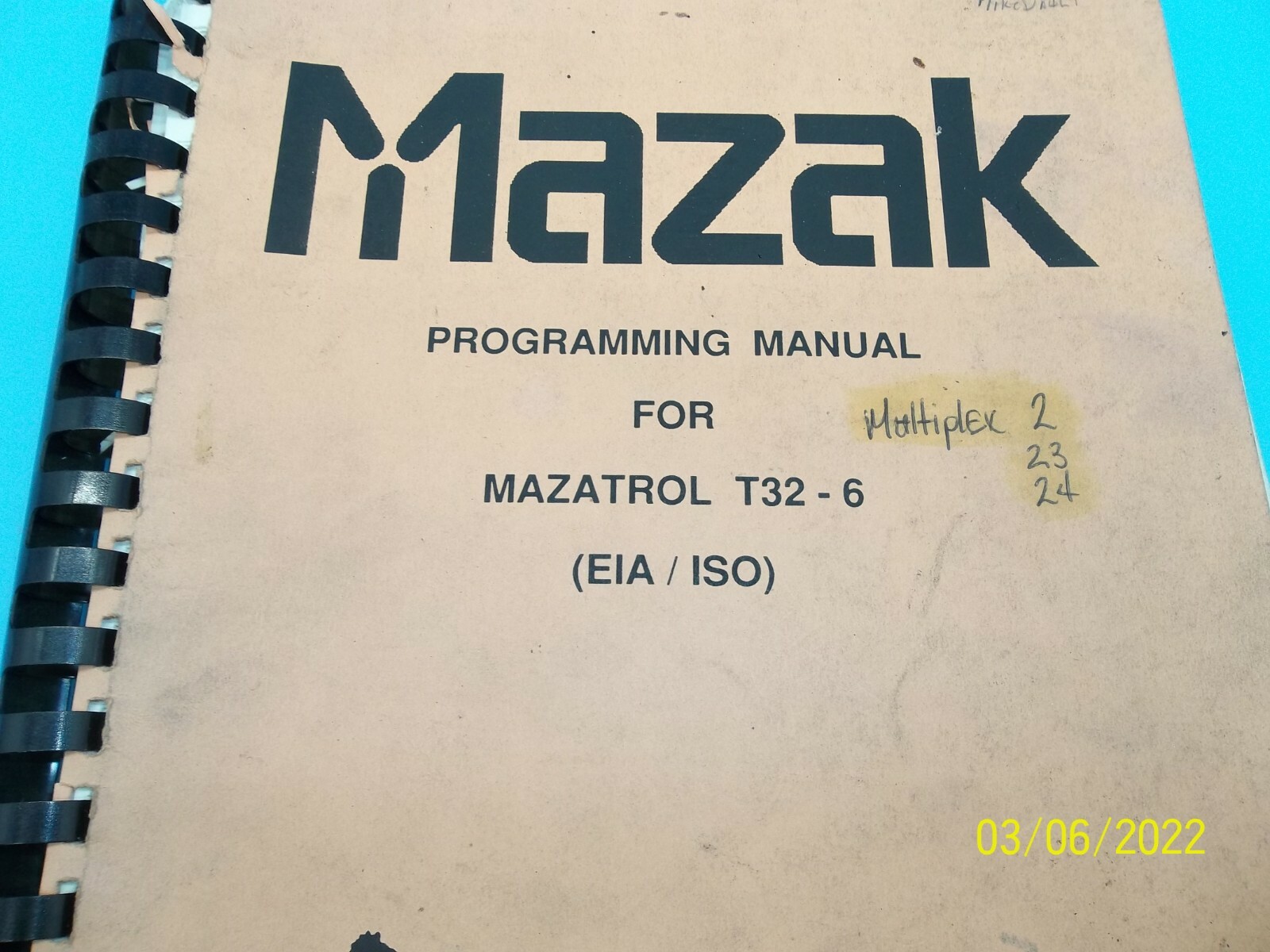 Mazak Programming Manual for Mazatrol T-32-6 EIA/ISO (MS-481)