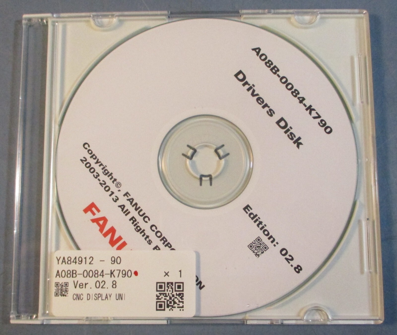 Fanuc A08B-0084-K790 Drivers Disk, Edition 02.8 YA84912 – 90