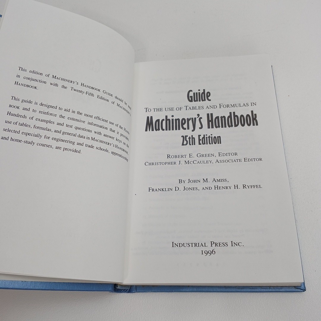 Machinery’s Handbook 25 Guide Twenty Fifth Edition HC 1996