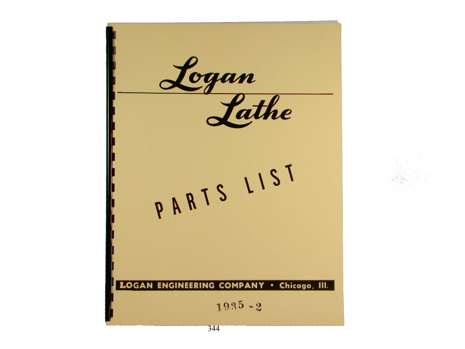 Logan Lathe Model 1935-2 Parts Manual *344