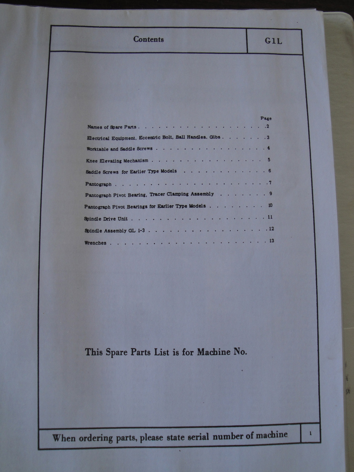 Deckel G1U G1L Pantograph Instruction & PARTS Manual SPECIAL SCAN AUCTION PDF
