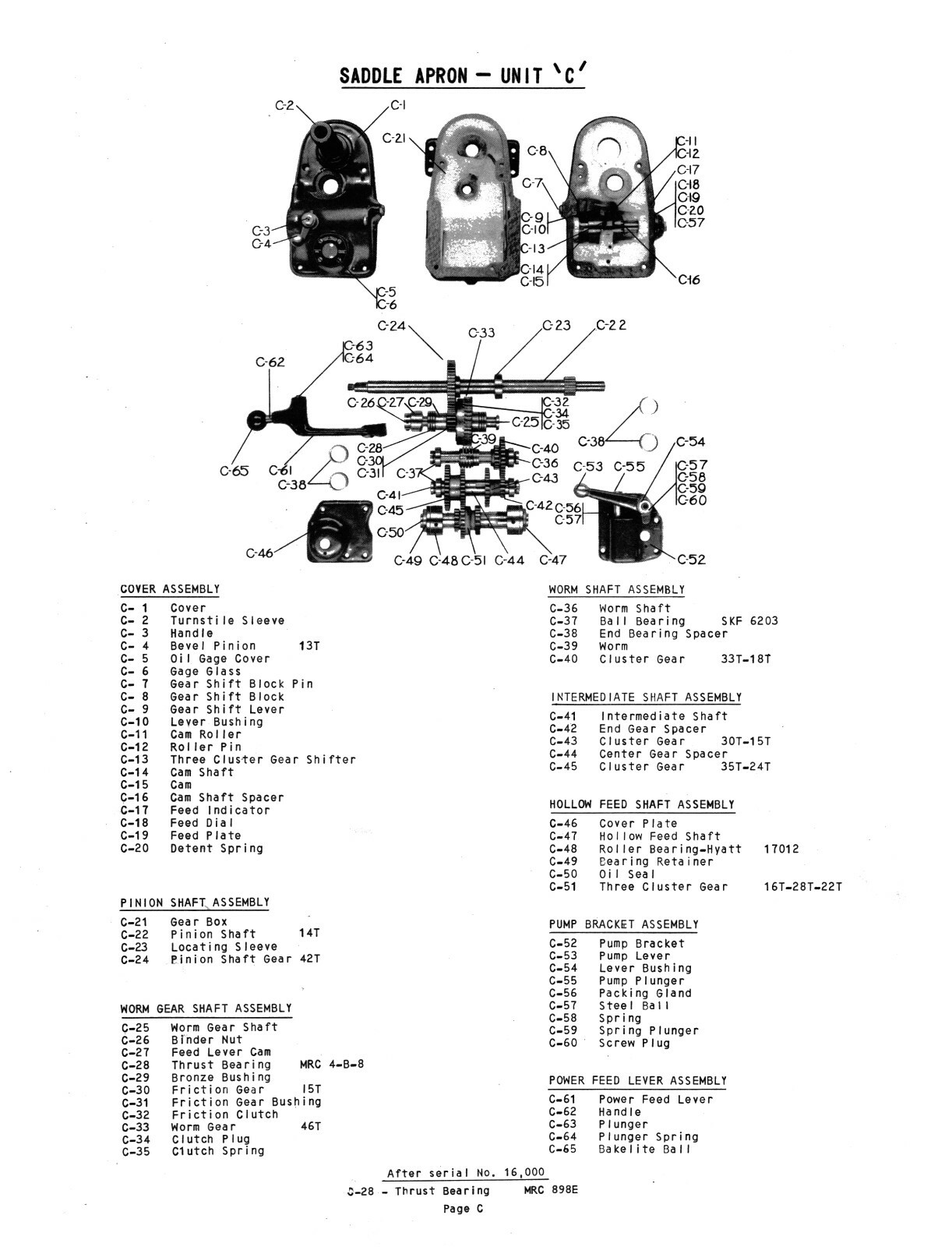 Bardons & Oliver No. 2 Geared Electric Turret Lathe Parts List Manual #1800