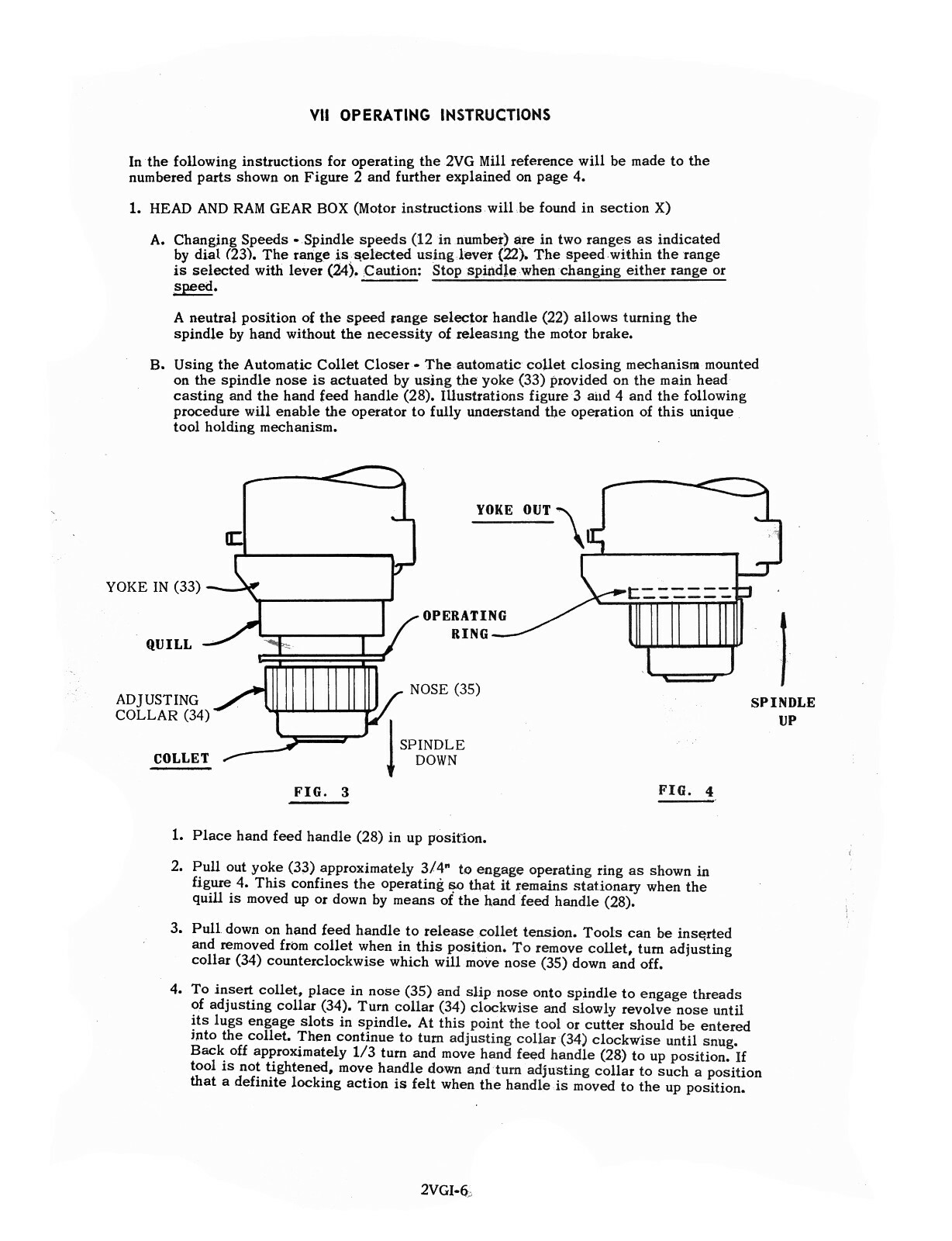 Tree Model 2VG Milling Machine Operation, Instruction, & Parts List Manual #1358